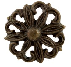 Antique Floral Iron Cabinet Knobs
